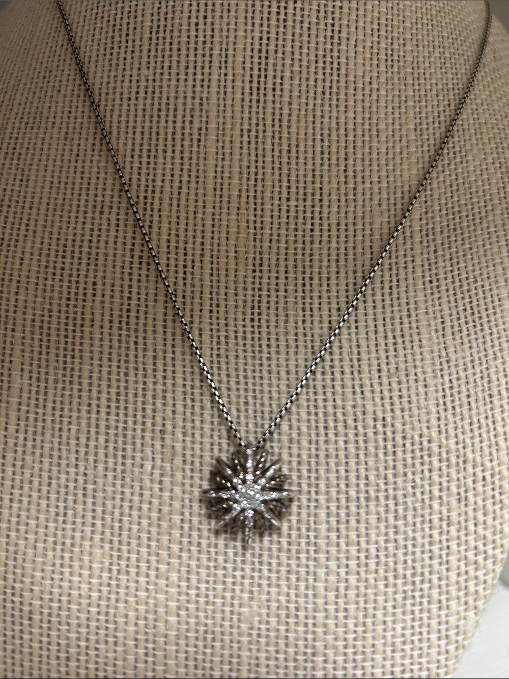David Yurman Silver Starburst Pendant Necklace - Women Jewelry